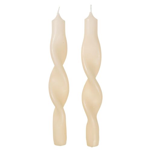Broste Candle Twist Giftboxed Set Of 2 - Moonlight Haze